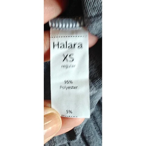 Halara Gray Ribbed Striped Wide Leg Jumpsuit Adjustable Straps XS NEW - Picture 4 of 14